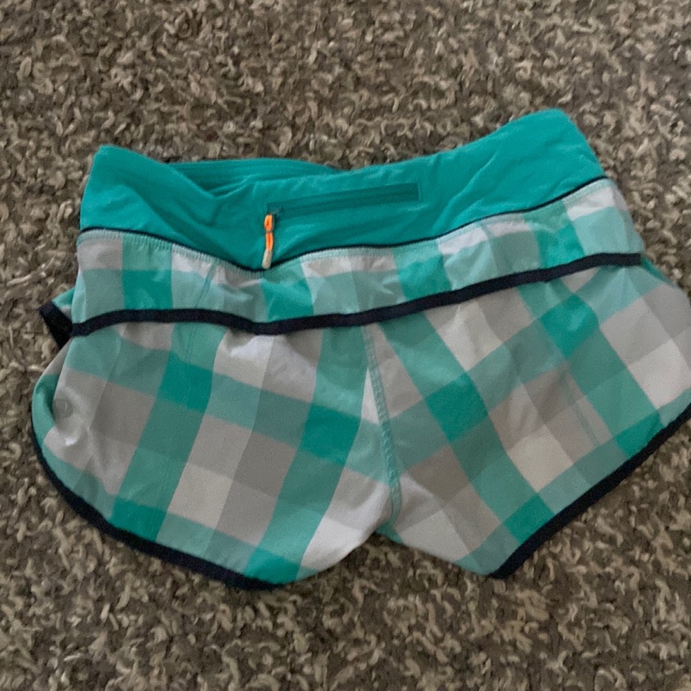 Lululemon Blue Checkmate Speed Shorts - Picture 1 of 6